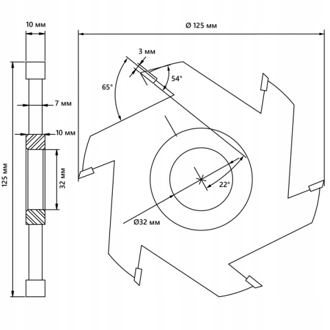 Frez tarczowy Belmash 10mm D125 x D32 x 10